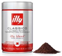 illy Pre Ground Espresso CLASSICO Medium Roast Coffee 1/2 Lbs (250g) 